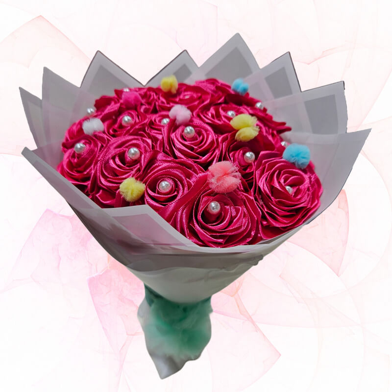Ribbon Rose Bouquet - Μοναδικό Χειροποίητο Μπουκέτο Τριαντάφυλλων από Σατέν Κορδέλες