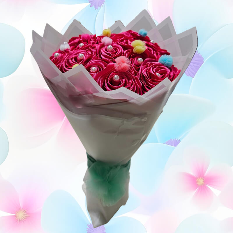 Ribbon Rose Bouquet - Μοναδικό Χειροποίητο Μπουκέτο Τριαντάφυλλων από Σατέν Κορδέλες