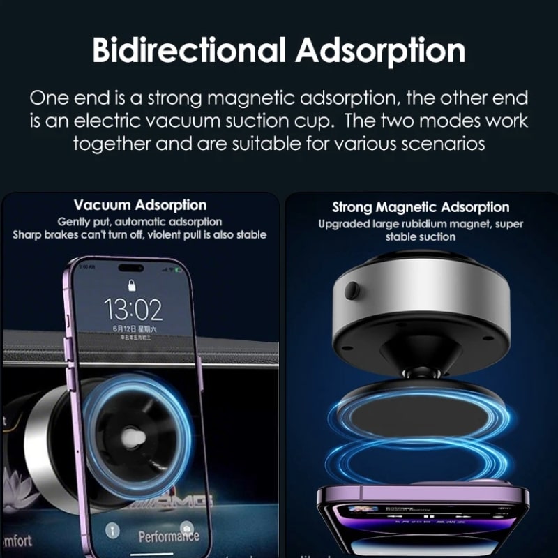 Vacuum Magnetic Phone Holder με Δυνατή Απορρόφηση & Βάση Κενού Αέρα
