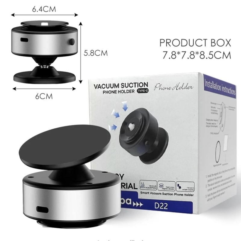 Vacuum Magnetic Phone Holder με Δυνατή Απορρόφηση & Βάση Κενού Αέρα