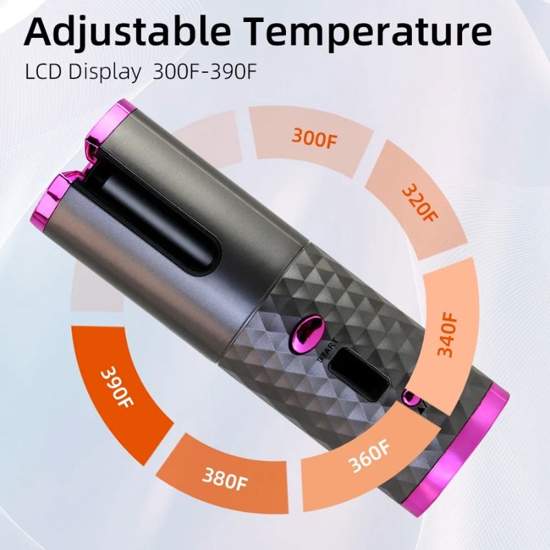 Ασύρματη Αυτόματη Συσκευή για Μπούκλες με Κεραμική Επίστρωση – Επαναφορτιζόμενη & Φορητή