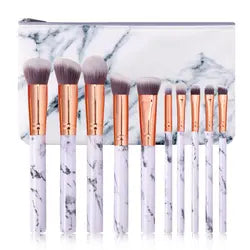 Σετ Πινέλα Μακιγιάζ 10 Τεμαχίων με Θήκη Πολυτελείας